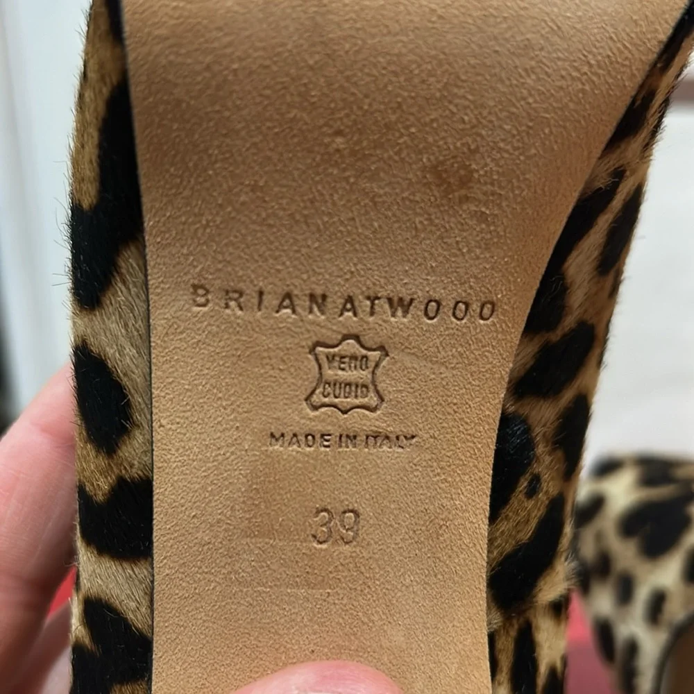 Brian Atwood Ponyhair Animal Print Pumps size 39